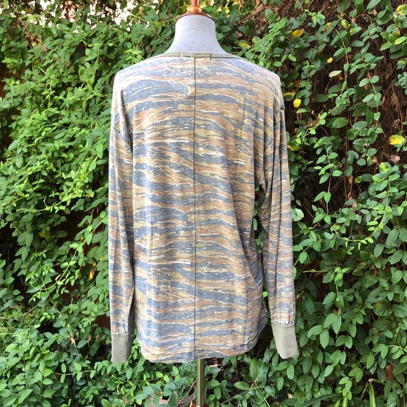 Free People Arielle Printed Long Sleeve Tee #12 - Picture 5 of 6